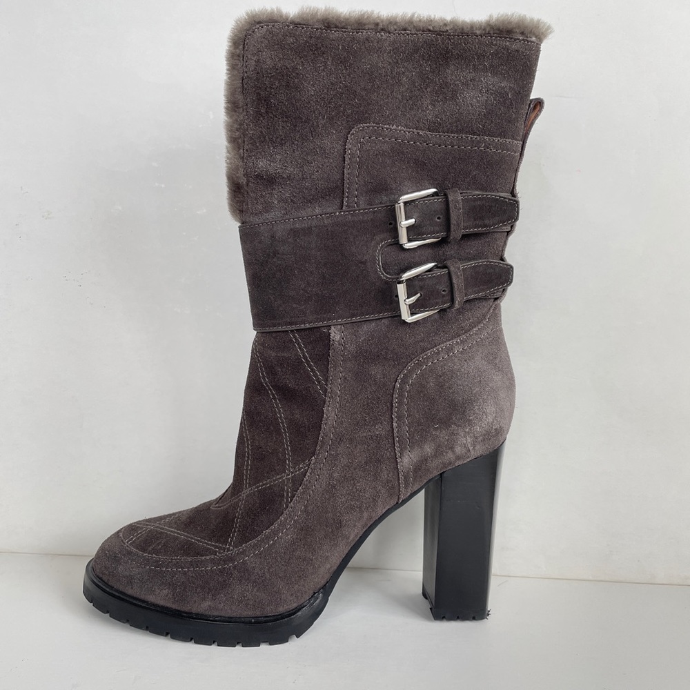 Sigerson Morrison Shearling Boots taupe 8B
